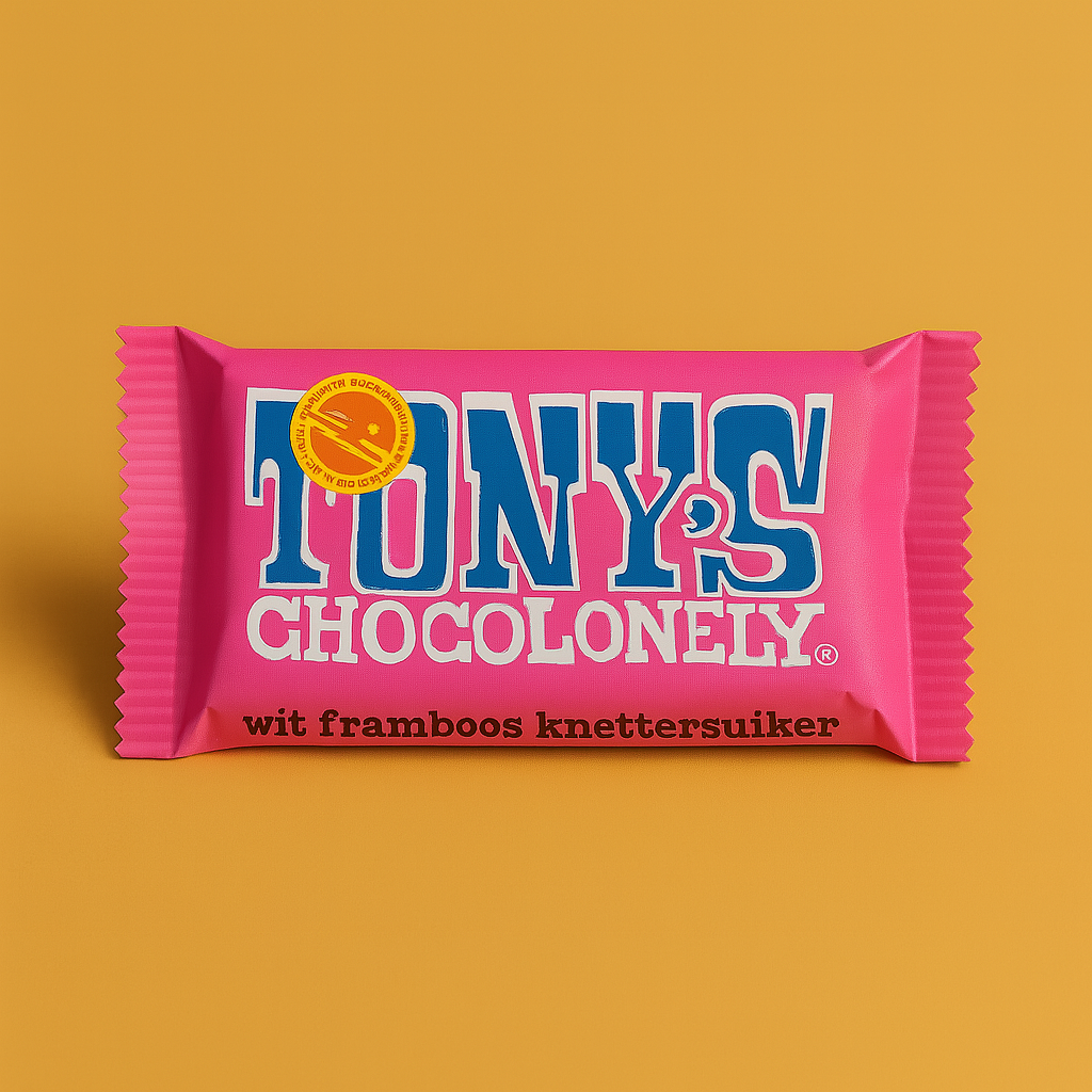 Tony’s Chocolonely Wit Framboos Knettersuiker